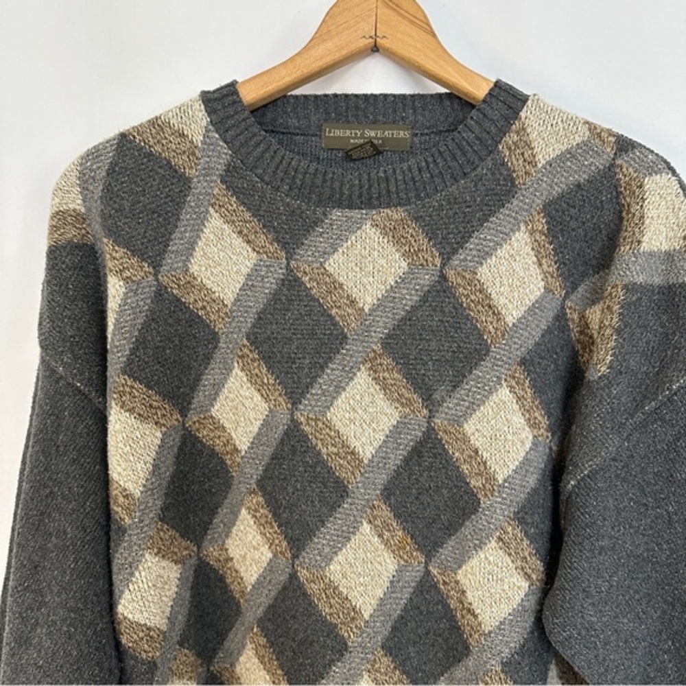 Vintage Liberty Grandpa Sweaters Size XL Made In USA Cabin Cosby 90s Cozy Winter - Picture 2 of 9